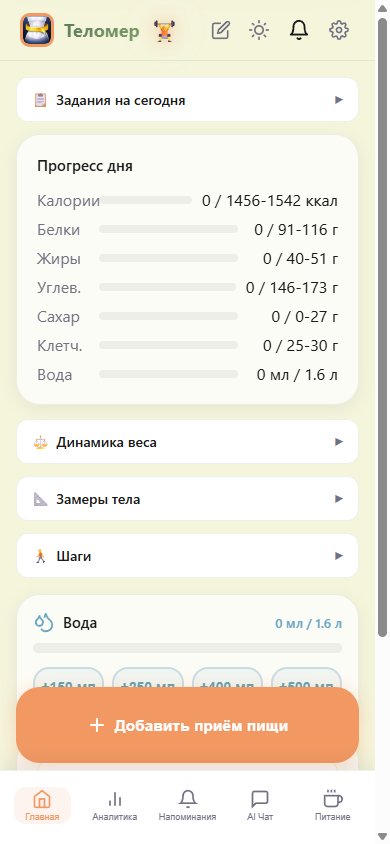 Telomer dashboard